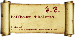 Hoffbauer Nikoletta névjegykártya